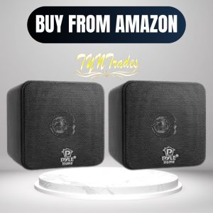 Pyle Home 4" Mini Cube Bookshelf Speakers-Paper Cone Driver