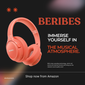 Bluetooth Headphones Over Ear,BERIBES 65H Playtime  by BEST HEADPHONES 2025.