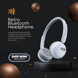 Retro Bluetooth Headphones, Hybrid Active Noise Cancelling Headphones by BEST HEADPHONES 2025